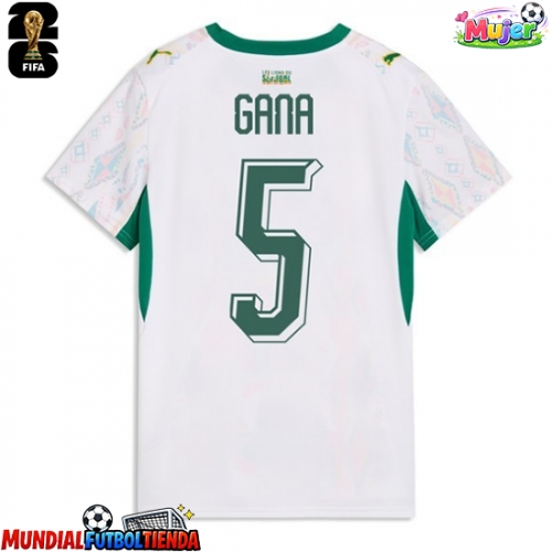 Camiseta Senegal Idrissa Gueye #5 Primera Equipación Replica Mundial 2026 para mujer mangas cortas